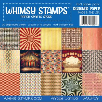 Whimsy Stamps Paper Pad - Vintage Carnival